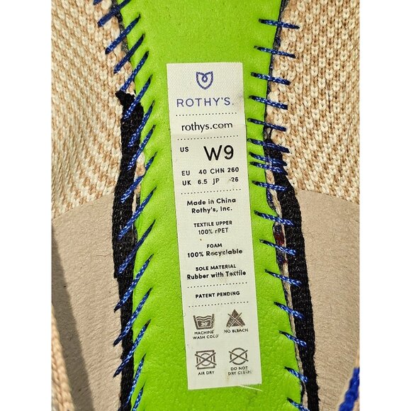 Rothy's Women's Black Beige The Square Slip-On Shoes Squared-Toe Flats Sz 9 2743 - Picture 7 of 16